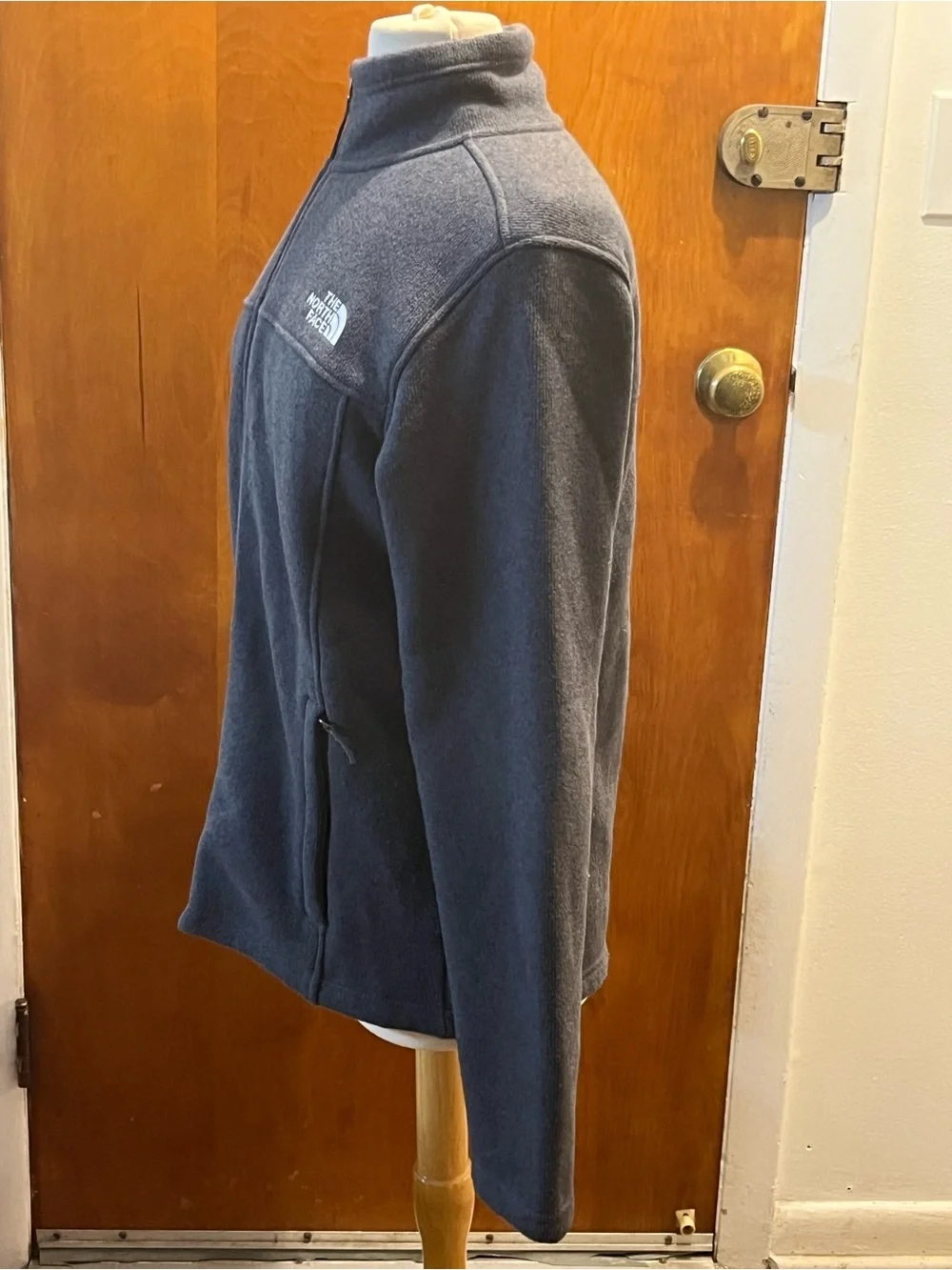 The North Face Men's Fleece Jacket charcoal Heather Gray, Size Medium, Full Zip
